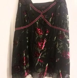 Mossimo Plus Size Velvet Blouse Rose Motif